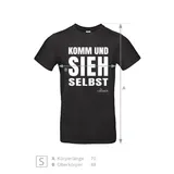 Stimmungsbild zu T-Shirt "Komm und sieh selbst" - schwarz