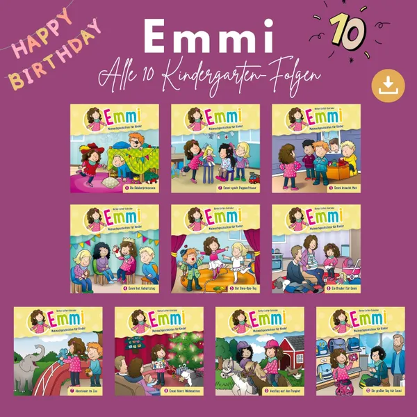 Produktbild des Artikels Emmi - Mutmachgeschichten für Kinder - alle 10 Kindergarten-Folgen (MP3-Hörspiel - Download)