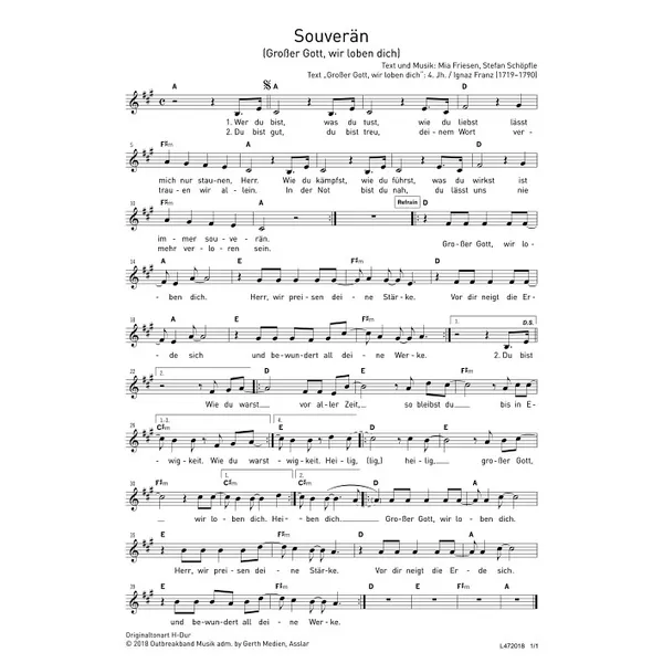 Produktbild des Artikels Souverän (Noten - Download)