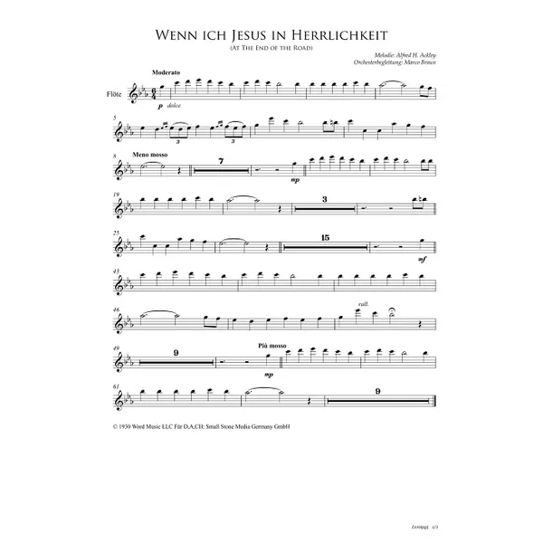 Produktbild des Artikels Wenn ich Jesus in Herrlichkeit (Flöte) (Noten - Download)