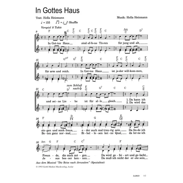 Produktbild des Artikels In Gottes Haus (Noten - Download)