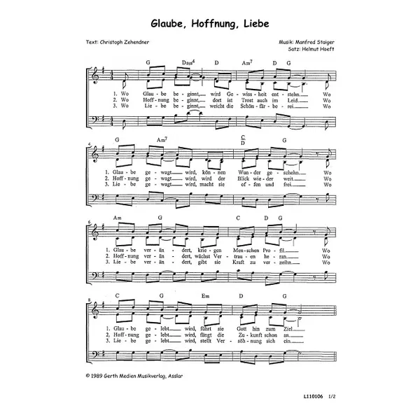 Produktbild des Artikels Glaube, Hoffnung, Liebe (Noten - Download)