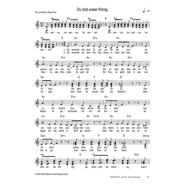 Produktbild des Artikels Du bist unser König (Noten - Download)
