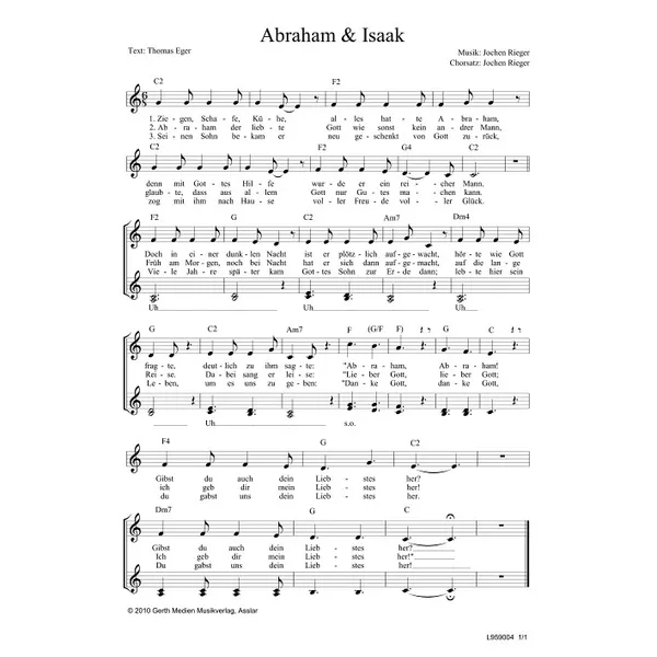 Produktbild des Artikels Abraham und Isaak (Noten - Download)