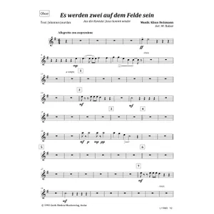 Produktbild des Artikels Es werden zwei auf dem Felde sein (Oboe) (Noten - Download)