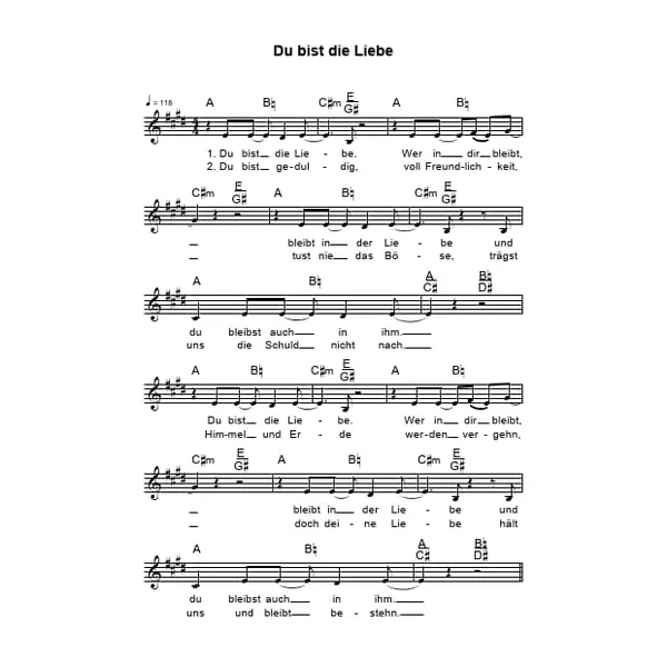 Produktbild des Artikels Du bist die Liebe (Noten - Download)