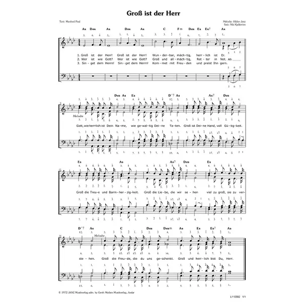 Produktbild des Artikels Groß ist der Herr (Noten - Download)