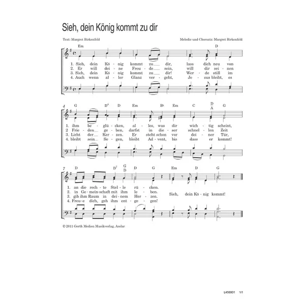 Produktbild des Artikels Sieh, dein König kommt zu dir (Noten - Download)