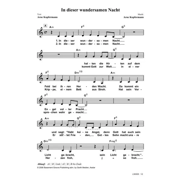 Produktbild des Artikels In dieser wundersamen Nacht (Noten - Download)