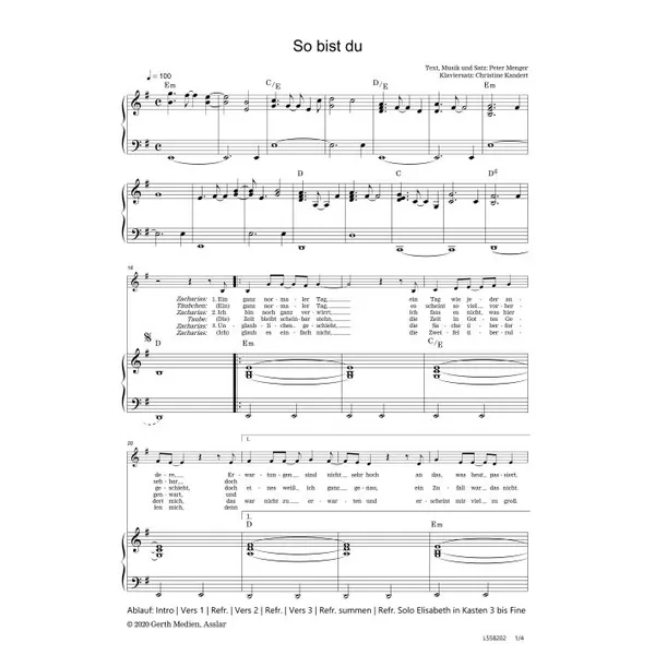 Produktbild des Artikels So bist du (Noten - Download)