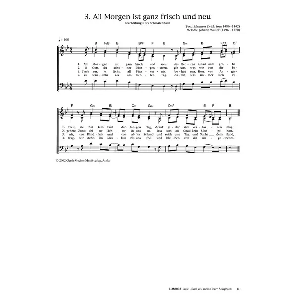 Produktbild des Artikels All Morgen ist ganz frisch und neu (Noten - Download)