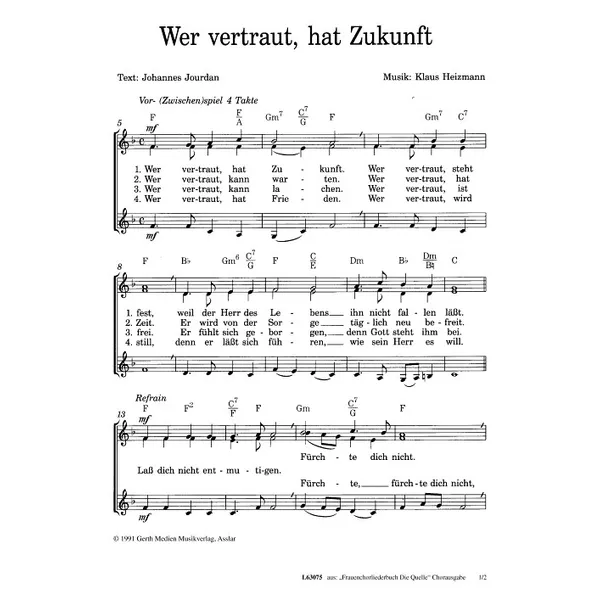 Produktbild des Artikels Wer vertraut, hat Zukunft (Noten - Download)