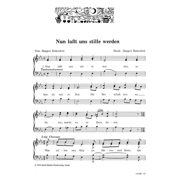 Produktbild des Artikels Nun lasst uns stille werden (Noten - Download)