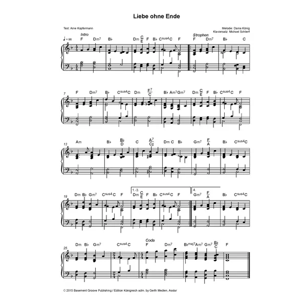 Produktbild des Artikels Liebe ohne Ende (Noten - Download)