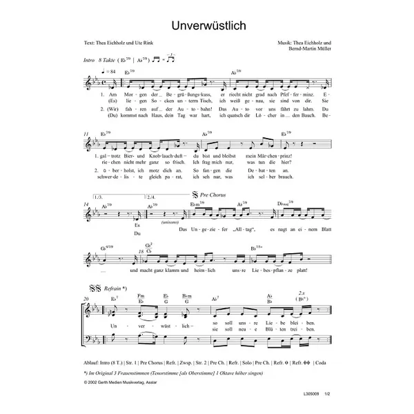 Produktbild des Artikels Unverwüstlich (Noten - Download)