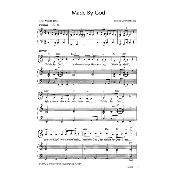 Produktbild des Artikels Made By God (Noten - Download)