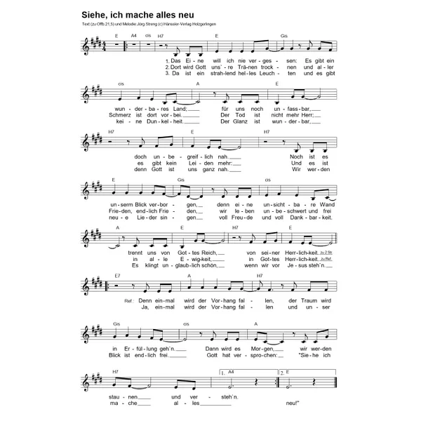 Siehe ich mache alles neu (Noten - Download)