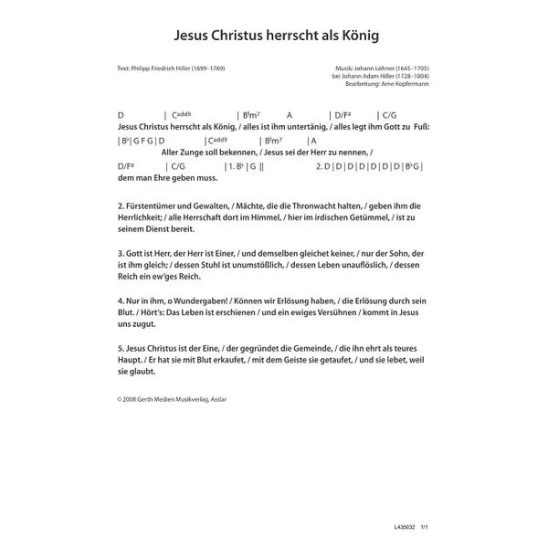 Produktbild des Artikels Jesus Christus herrscht als König (Noten - Download)
