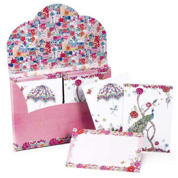 Produktbild des Artikels Blattgeflüster Patchwork Design - Grußkarten-Set (Schreibwaren)