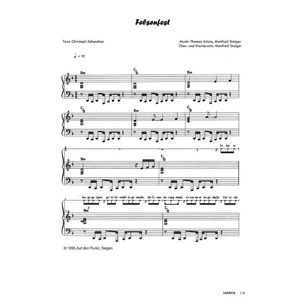 Produktbild des Artikels Felsenfest (Noten - Download)