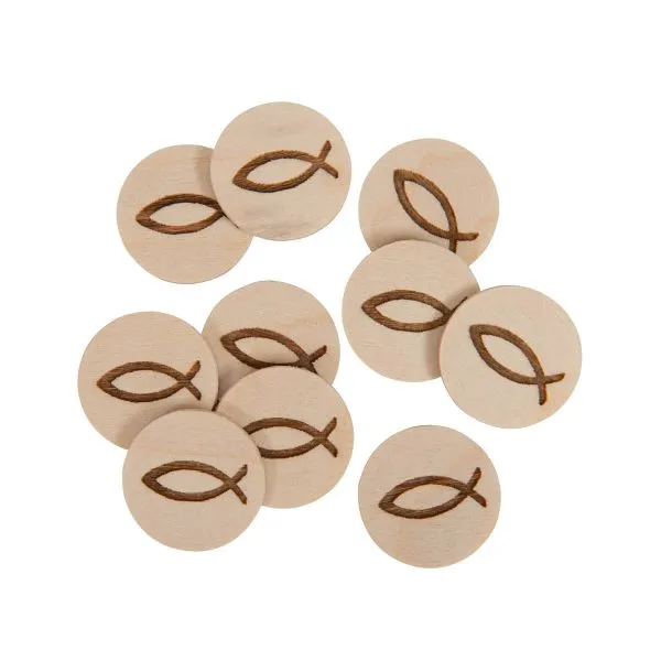 Produktbild des Artikels Einkaufswagenchip Holz "Fisch" - 10er Pack ()