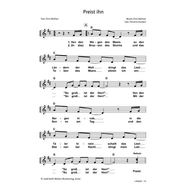 Produktbild des Artikels Preist ihn (Noten - Download)