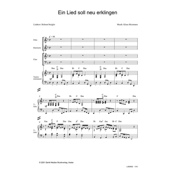 Produktbild des Artikels Ein Lied soll neu erklingen (Noten - Download)