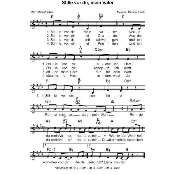 Produktbild des Artikels Stille vor dir mein Vater (Noten - Download)