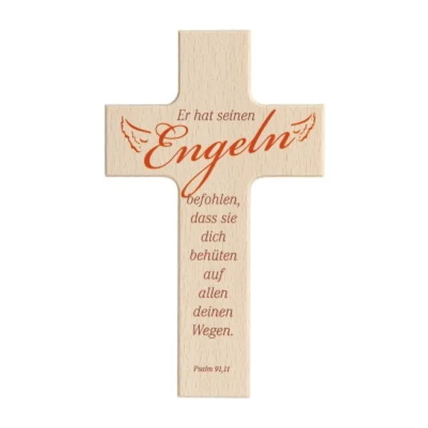 Produktbild des Artikels Holzkreuz "Er hat seinen Engeln ..." ()