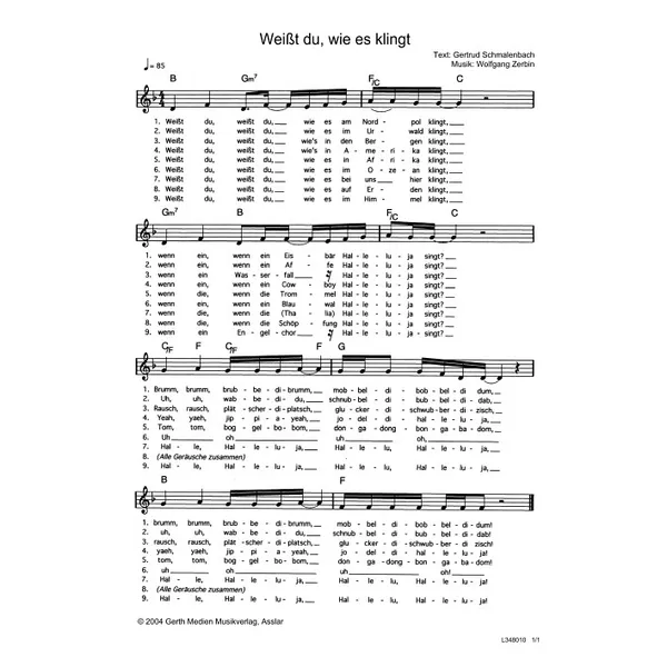 Produktbild des Artikels Weißt du, wie es klingt (Noten - Download)