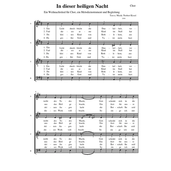 Produktbild des Artikels In dieser heiligen Nacht (Noten - Download)