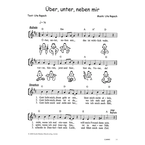 Produktbild des Artikels Über, unter, neben mir (Noten - Download)