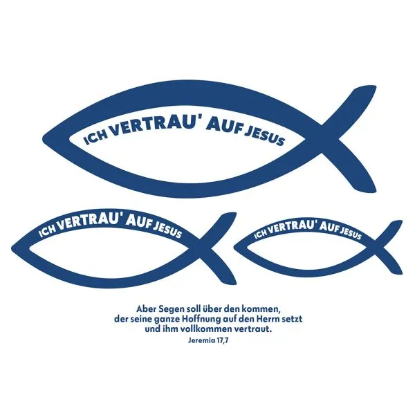 Produktbild des Artikels Autoaufkleber: Fische - Ich vertrau auf Jesus ()