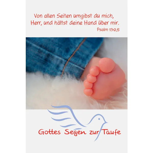 Produktbild des Artikels Faltkarte "Gottes Segen zur Taufe - Von allen Seiten umgibst..." - 5 Stück (Schreibwaren)