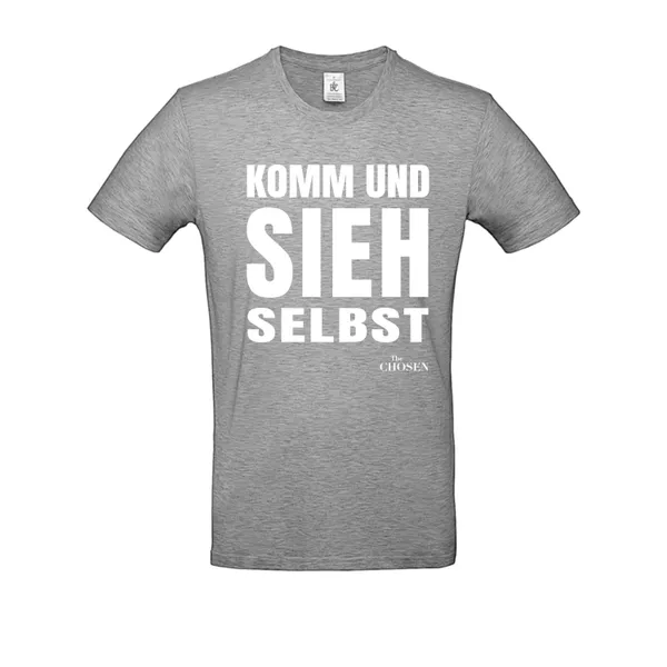 Produktbild des Artikels T-Shirt "Komm und sieh selbst" - hellgrau (Kleidung)