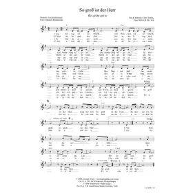 Produktbild des Artikels So groß ist der Herr (Noten - Download)