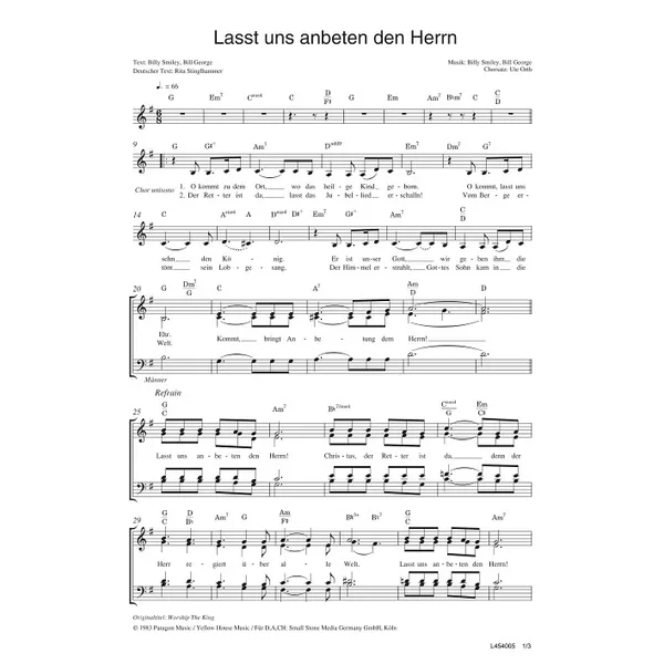 Produktbild des Artikels Lasst uns anbeten den Herrn (Noten - Download)