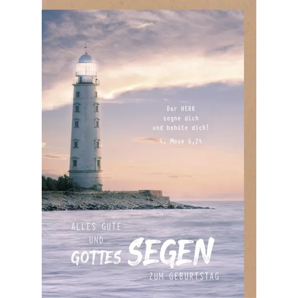 Produktbild des Artikels Faltkarte "Alles Gute" - Leuchtturm (Schreibwaren)