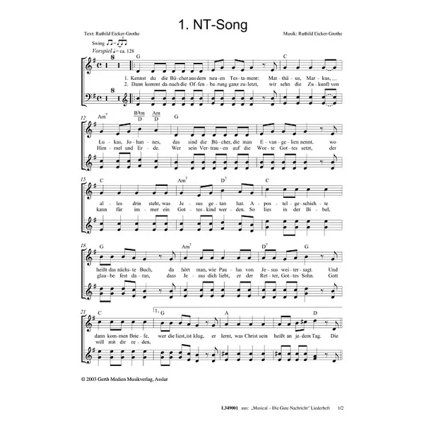 Produktbild des Artikels NT-Song (Noten - Download)