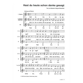 Produktbild des Artikels Hast du heute schon danke gesagt (Noten - Download)