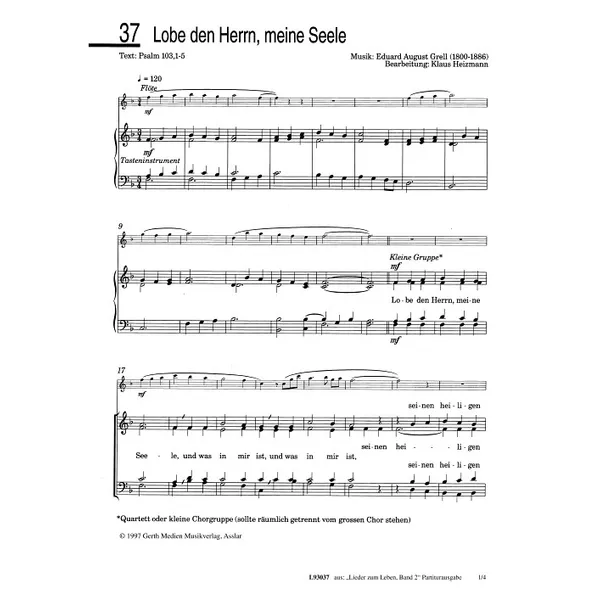 Produktbild des Artikels Lobe den Herrn, meine Seele (Noten - Download)