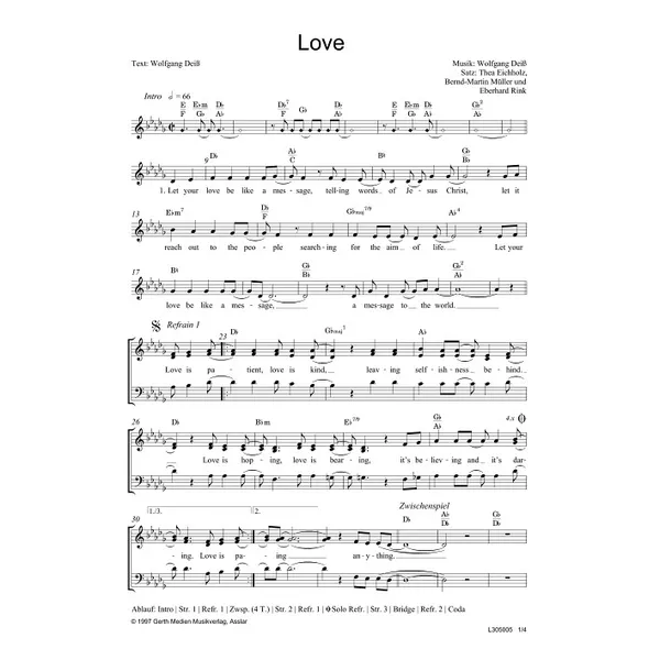 Produktbild des Artikels Love (Noten - Download)