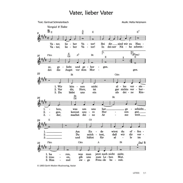Produktbild des Artikels Vater, lieber Vater (Noten - Download)