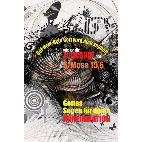 Produktbild des Artikels Faltkarte "Gottes Segen für deine Konfirmation - Der Herr, dein Gott..." - 5 Stü (Schreibwaren)