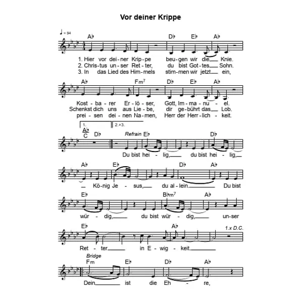 Produktbild des Artikels Vor deiner Krippe (Noten - Download)