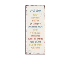 Produktbild des Artikels Metallschild lang - Ich bin geliebt ()