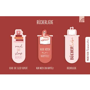 Produktbild des Artikels Lesezeichen "Bücherliebe" (3er-Set) (Schreibwaren)