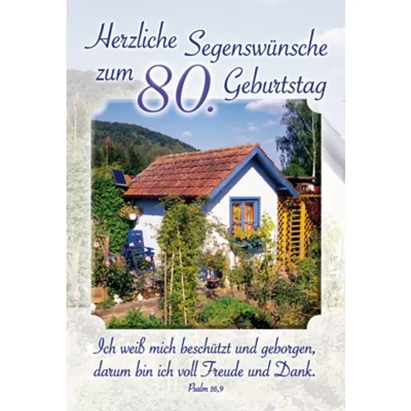 Produktbild des Artikels Faltkarte: Herzliche Segenswünsche zum 80. Geburtstag - Geburtstag (Schreibwaren)