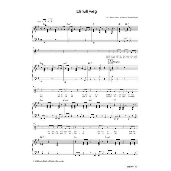 Produktbild des Artikels Ich will weg (Noten - Download)