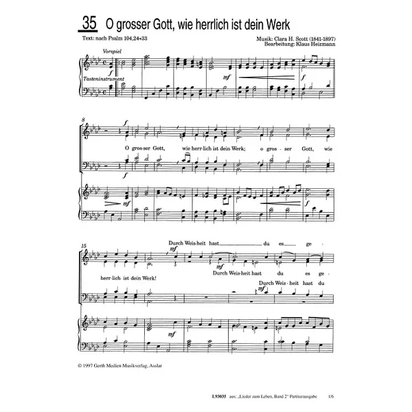 Produktbild des Artikels O großer Gott, wie herrlich ist dein Werk (Noten - Download)